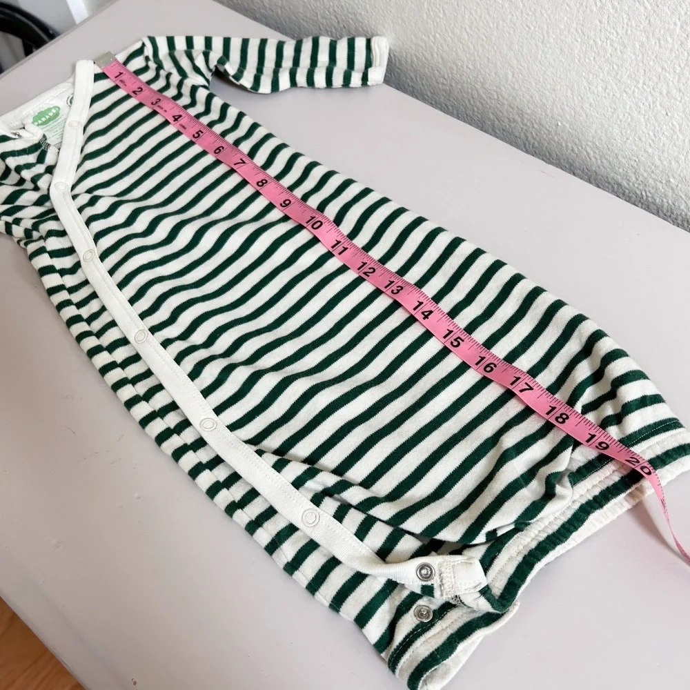 PARADE Organics hunter green striped Kimono Snap Infant Sleepsack Gown 0-3 month - Picture 10 of 10